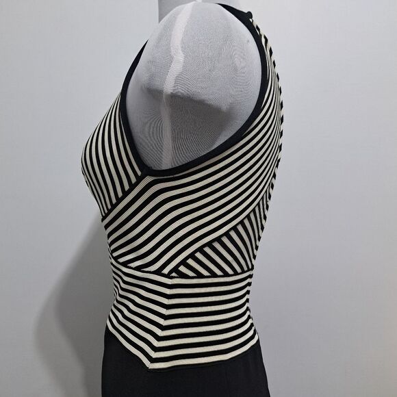 Vintage Tadashi Bodycon High Front Slit Y2K Classic Rib Knit Gothic Maxi Dres XS - Picture 13 of 14